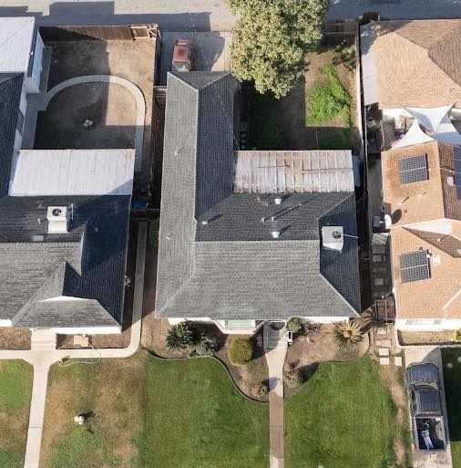 Completed residential roofing project